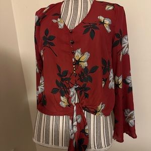 Floral Crop Top Blouse